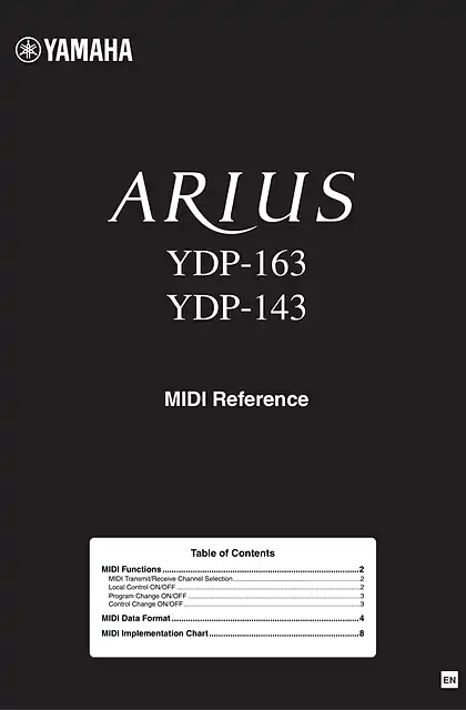 yamaha雅马哈YDP-163_143 MIDI Reference